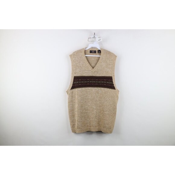 Vintage 90s American Eagle Outfitters Mens Large Fair Isle Knit Sweater Vest - Picture 1 of 9